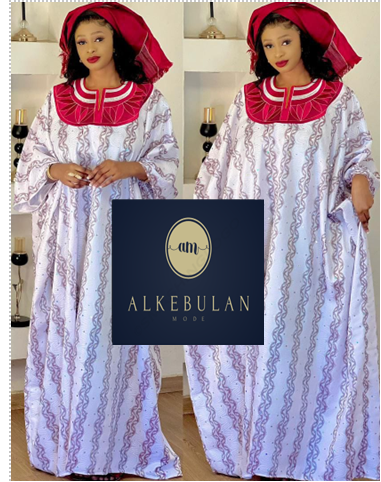 Grand boubou dames: Tissu en dentelle de coton