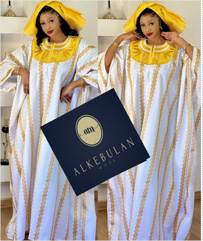 Grand boubou dames: Tissu en dentelle de coton